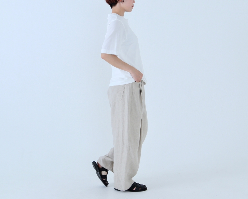 日本奶奶家 愛爾蘭麻抓褶立體寬褲 5色