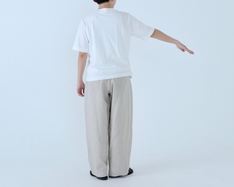 日本奶奶家 愛爾蘭麻抓褶立體寬褲 5色