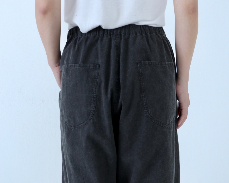 日本奶奶家 球磨染細條紋拚色寬褲