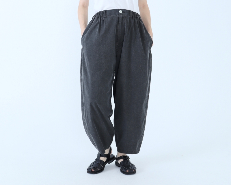 日本奶奶家 球磨染細條紋阿拉丁寬褲