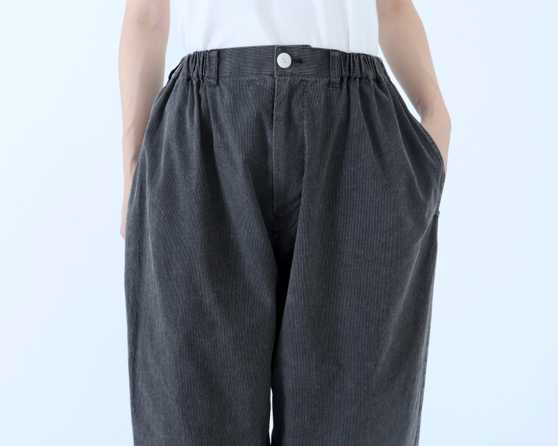 日本奶奶家 球磨染細條紋阿拉丁寬褲