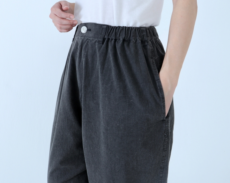 日本奶奶家 球磨染細條紋阿拉丁寬褲