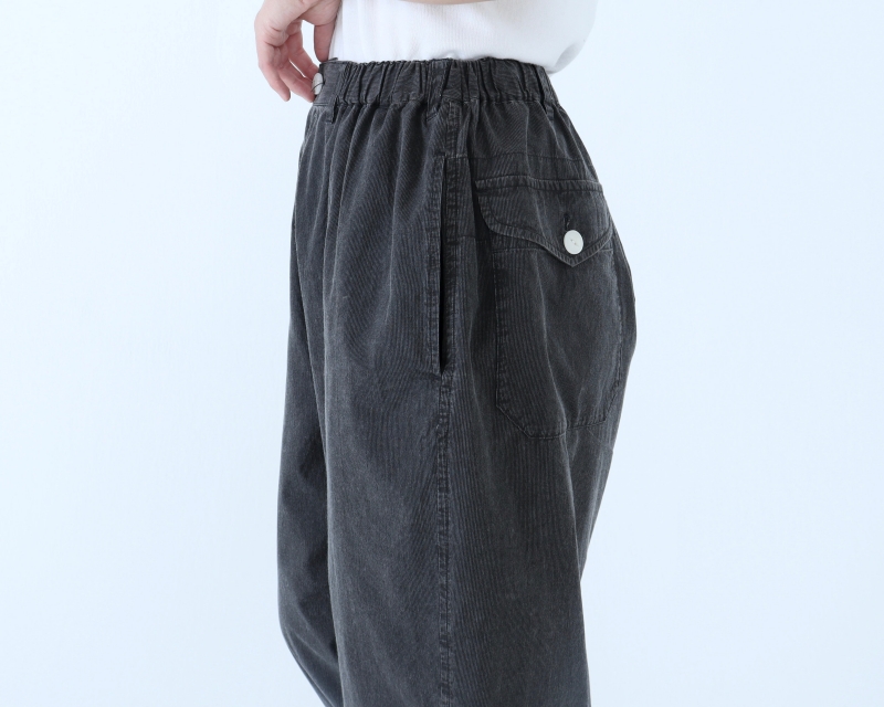 日本奶奶家 球磨染細條紋阿拉丁寬褲