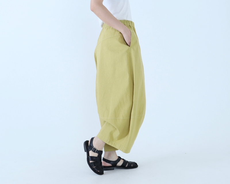 日本奶奶家 祕魯綿麻不規則車線寬褲 8色
