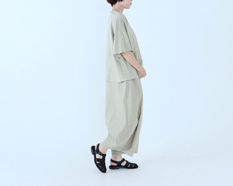 日本奶奶家 祕魯綿麻不規則車線寬褲 8色