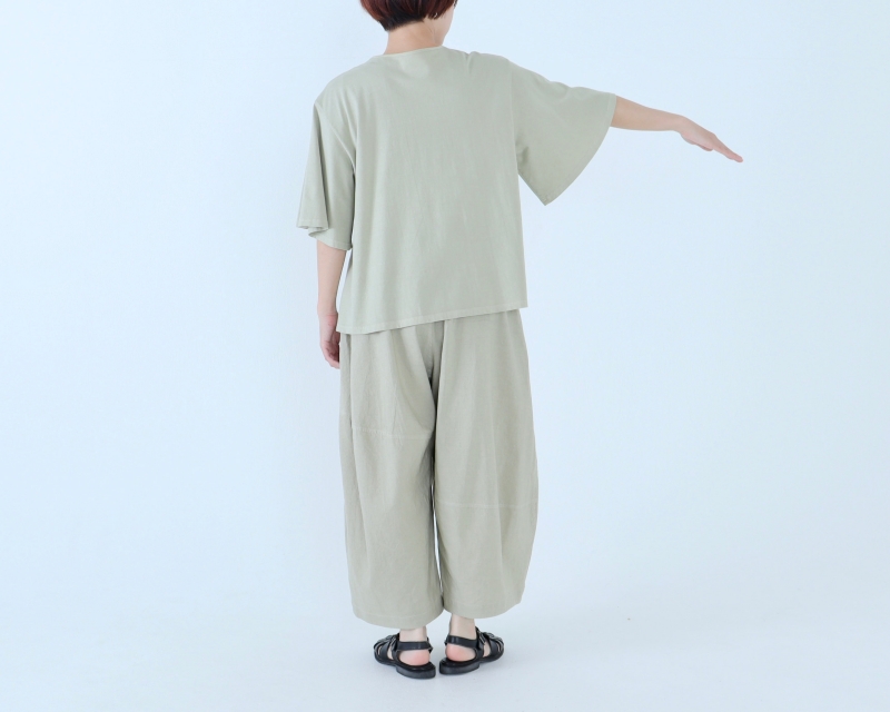 日本奶奶家 祕魯綿麻不規則車線寬褲 8色