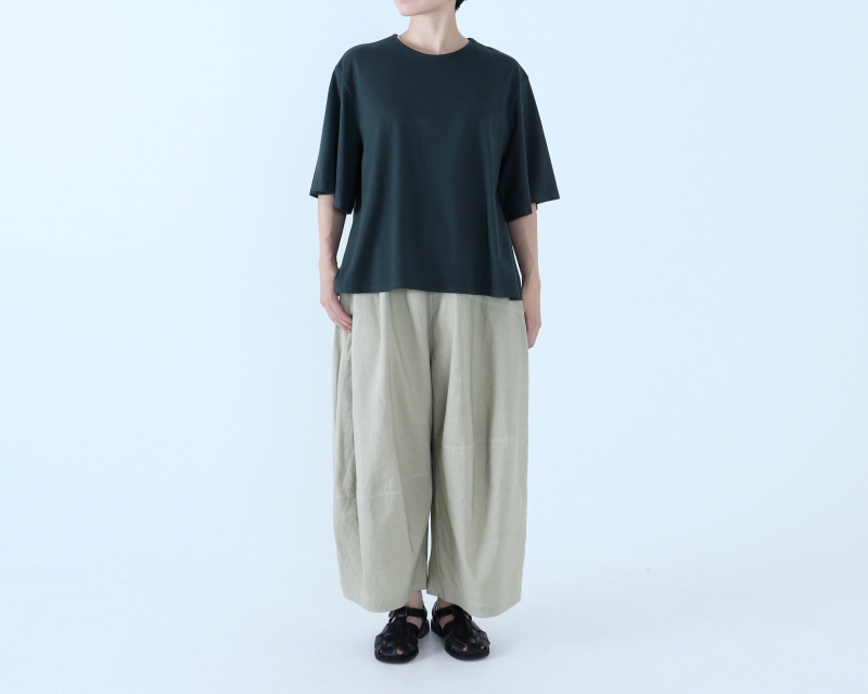 日本奶奶家 祕魯綿麻不規則車線寬褲 8色