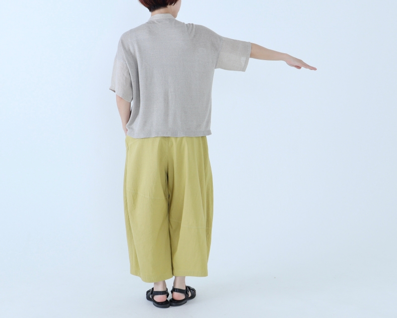 日本奶奶家 祕魯綿麻不規則車線寬褲 8色