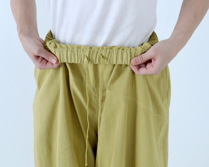 日本奶奶家 祕魯綿麻不規則車線寬褲 8色