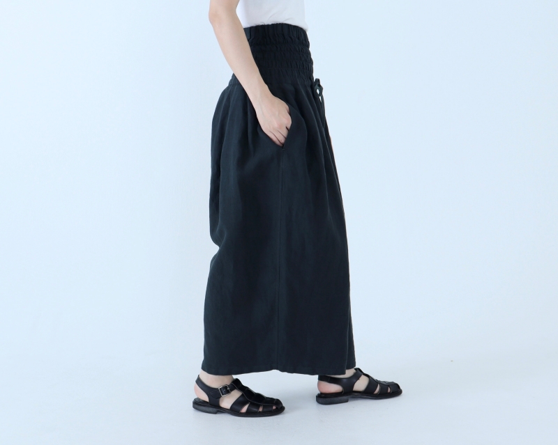 日本奶奶家 26SS 愛爾蘭麻高腰縮摺寬褲 5色