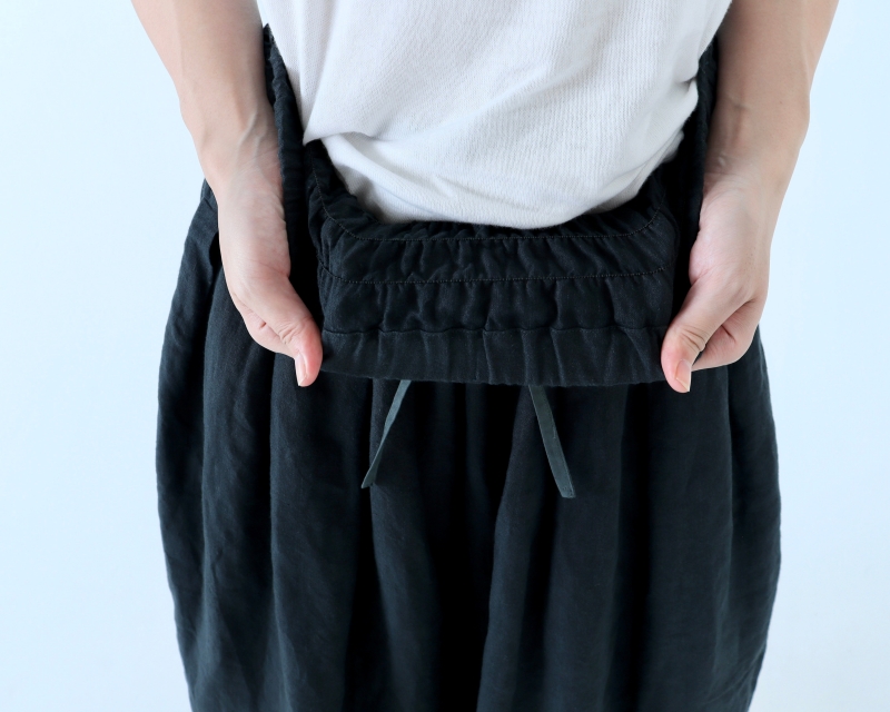 日本奶奶家 26SS 愛爾蘭麻高腰縮摺寬褲 5色