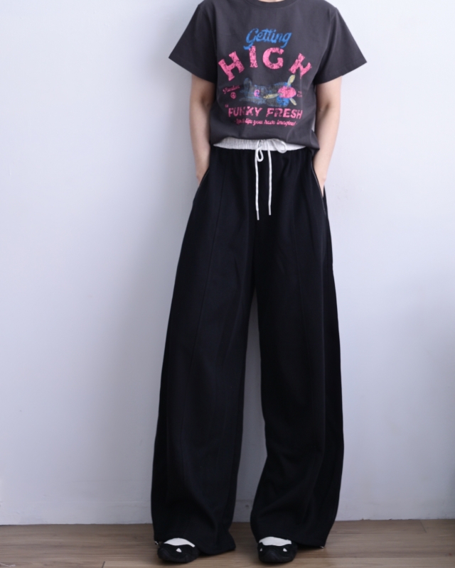 韓 綁帶休閒落地褲 4色 size