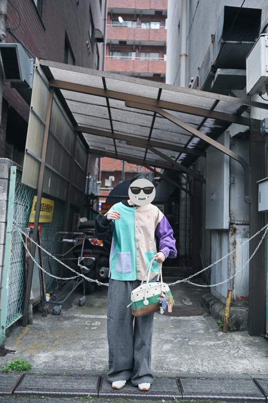 日本品牌 細條紋吊帶寬褲