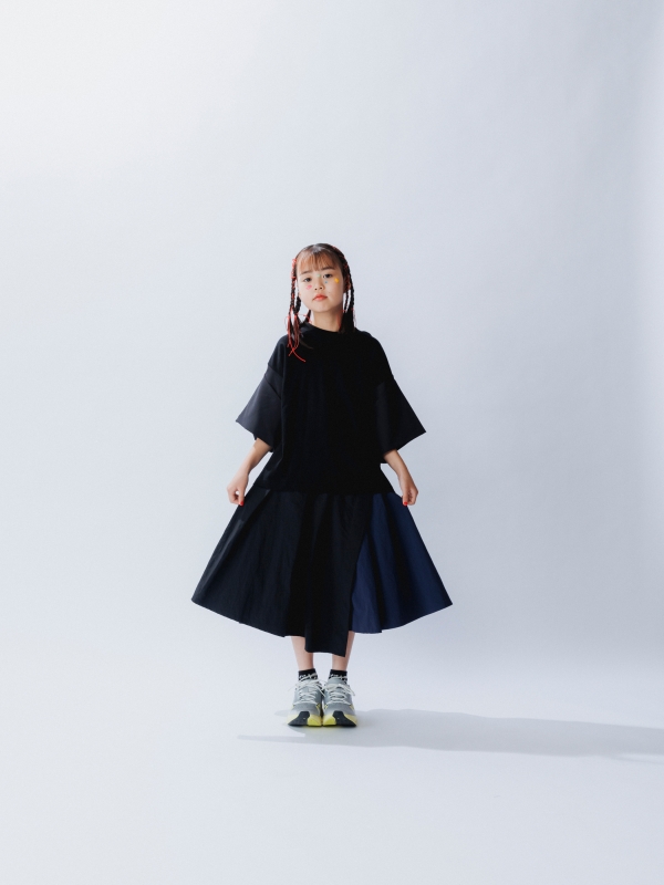 日本伊努伊努 拼接感澎澎塔克裙 3色 大人款