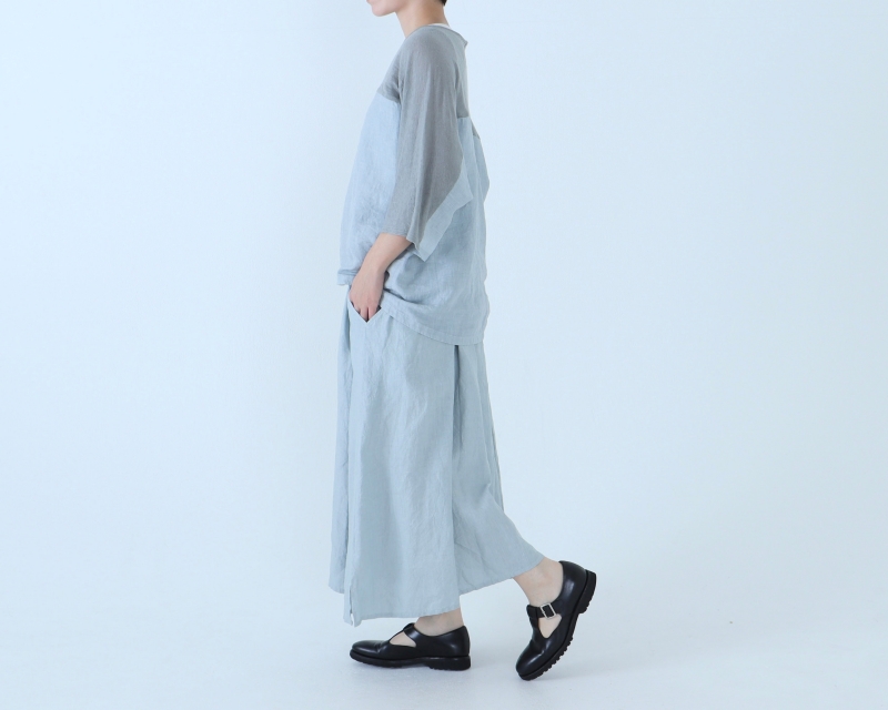 日本奶奶家 愛爾蘭麻洗皺貝殼口袋長裙 8色