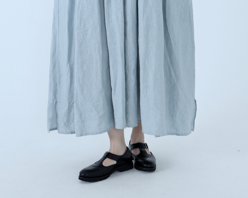 日本奶奶家 愛爾蘭麻洗皺貝殼口袋長裙 8色