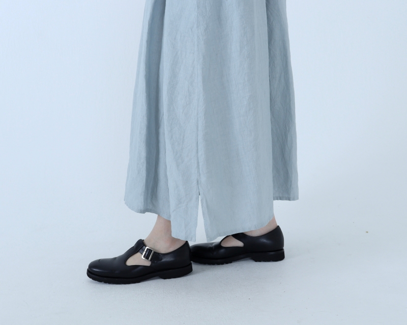 日本奶奶家 愛爾蘭麻洗皺貝殼口袋長裙 8色