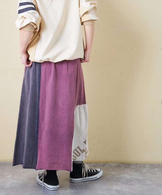 日本品牌 古著敢拼接長裙