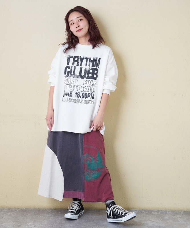 日本品牌 古著敢拼接長裙