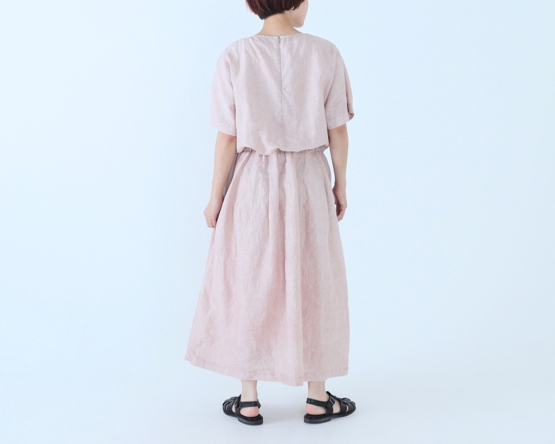 日本奶奶家 愛爾蘭麻洗皺縮腰長洋 7色