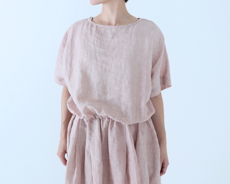 日本奶奶家 愛爾蘭麻洗皺縮腰長洋 7色