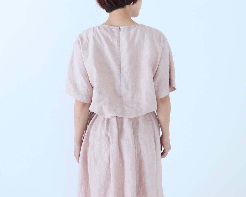 日本奶奶家 愛爾蘭麻洗皺縮腰長洋 7色