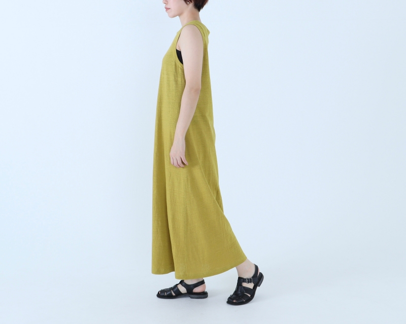 日本奶奶家 塩縮亞麻背心長洋 8色