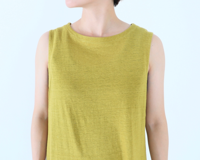 日本奶奶家 塩縮亞麻背心長洋 8色