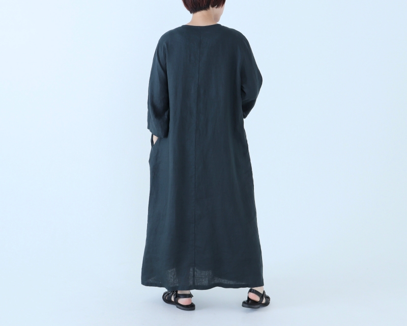 日本奶奶家 法國麻V領長洋 7色