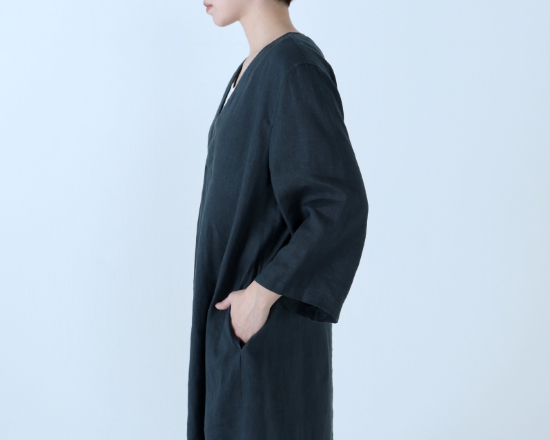 日本奶奶家 法國麻V領長洋 7色