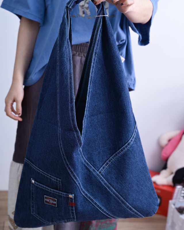 日本品牌 REMAKE風牛仔單肩/手提包