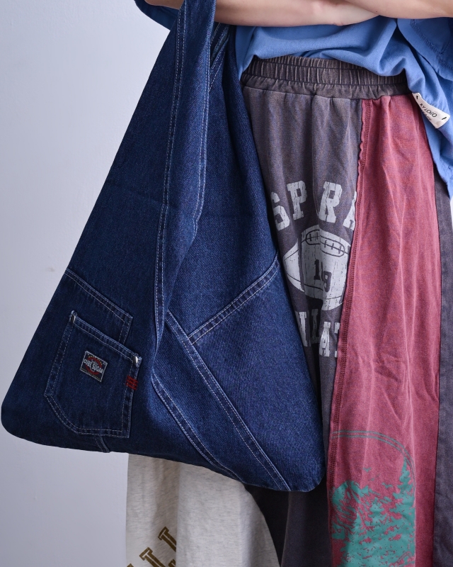 日本品牌 REMAKE風牛仔單肩/手提包