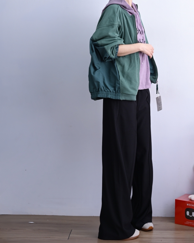 日本品牌 異材質拼接拉鍊外套