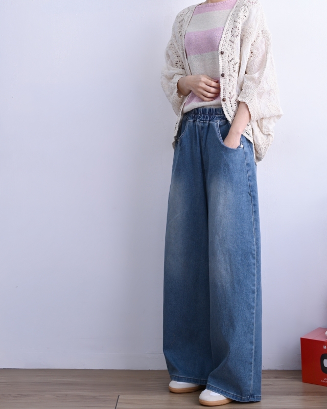 日本品牌 棉蕾絲V領開衫