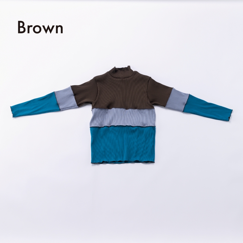 日本伊努伊努 高領拚色滾邊上衣 大人款 3色