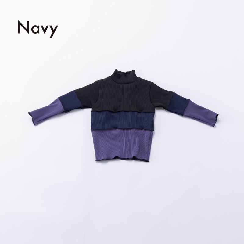 日本伊努伊努 高領拚色滾邊上衣 大人款 3色