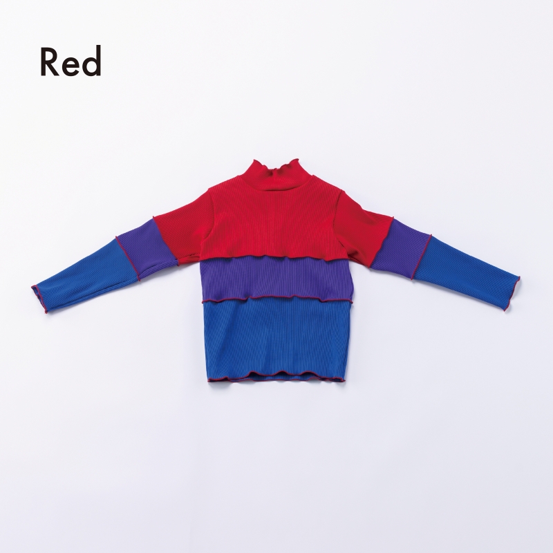 日本伊努伊努 高領拚色滾邊上衣 大人款 3色