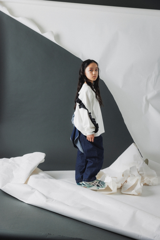 日本伊努伊努 立體拚荷葉上衣 大人款 3色