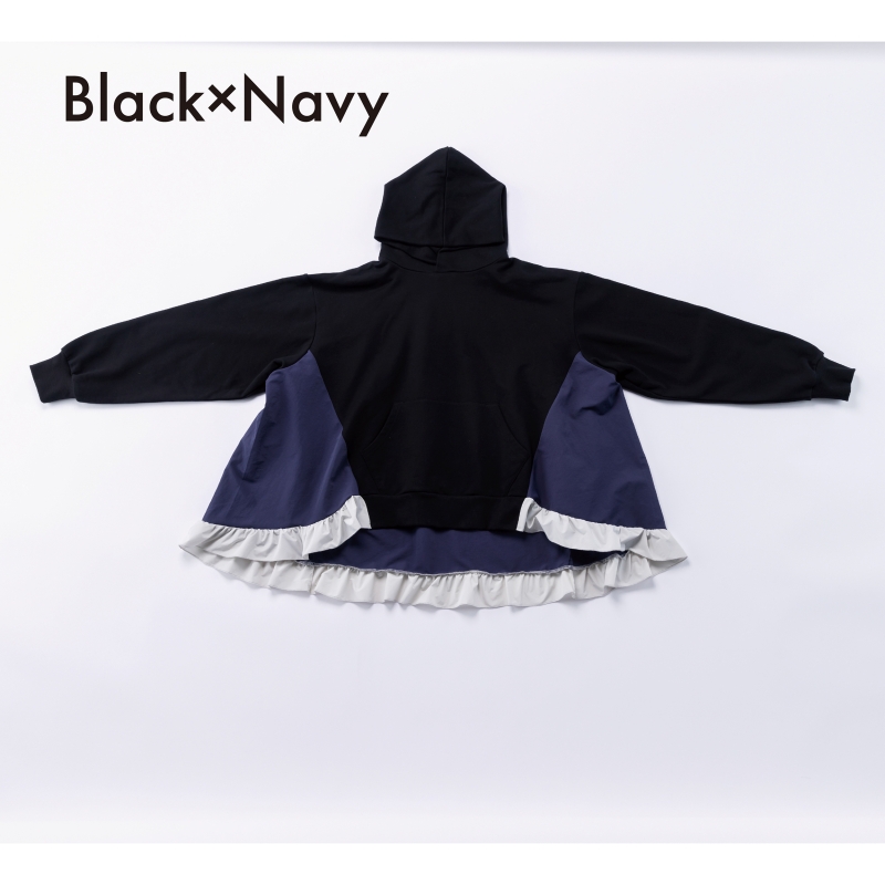 日本伊努伊努 荷葉配色連帽上衣 大人款 3色