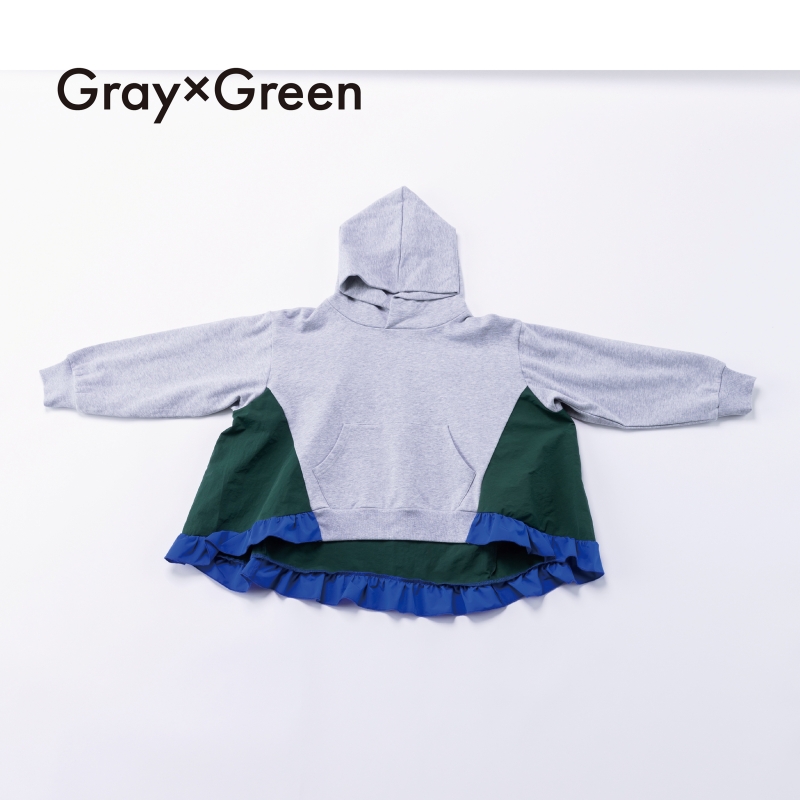 日本伊努伊努 荷葉配色連帽上衣 大人款 3色