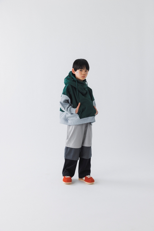 日本伊努伊努 撞色高領連帽上衣 大人款 3色