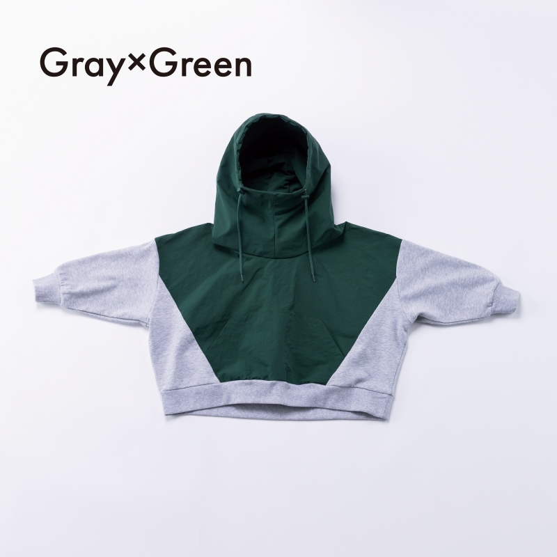 日本伊努伊努 撞色高領連帽上衣 大人款 3色