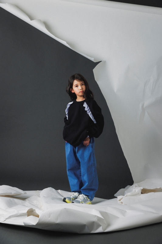 日本伊努伊努 圓弧荷葉邊上衣 大人款 3色