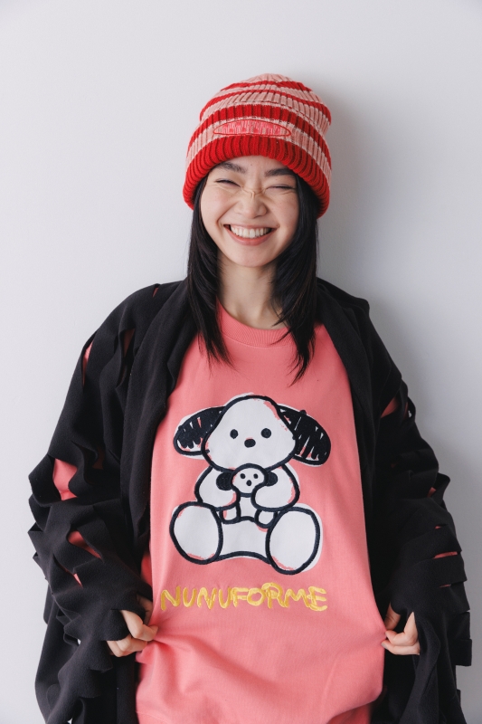 日本伊努伊努  手繪感inuinu刺繡大學T 大人款 3色