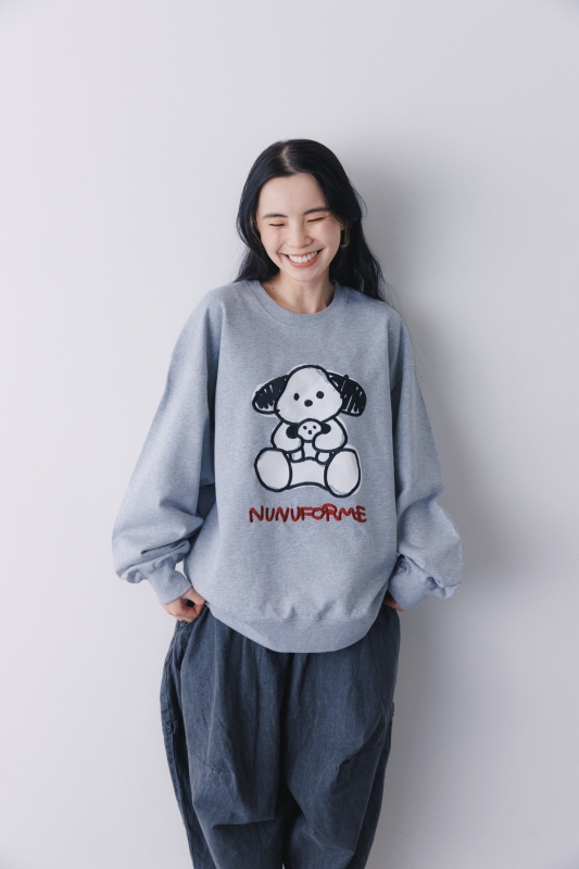 日本伊努伊努  手繪感inuinu刺繡大學T 大人款 3色