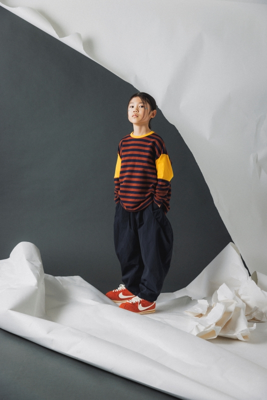 日本伊努伊努 童趣亂序條紋上衣 大人款 3色