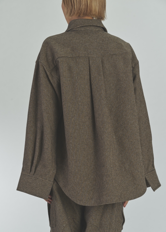 日本ENSW THROAT LATCH TWEEDY SHIRT JACKET 2色