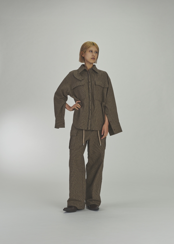 日本ENSW THROAT LATCH TWEEDY SHIRT JACKET 2色