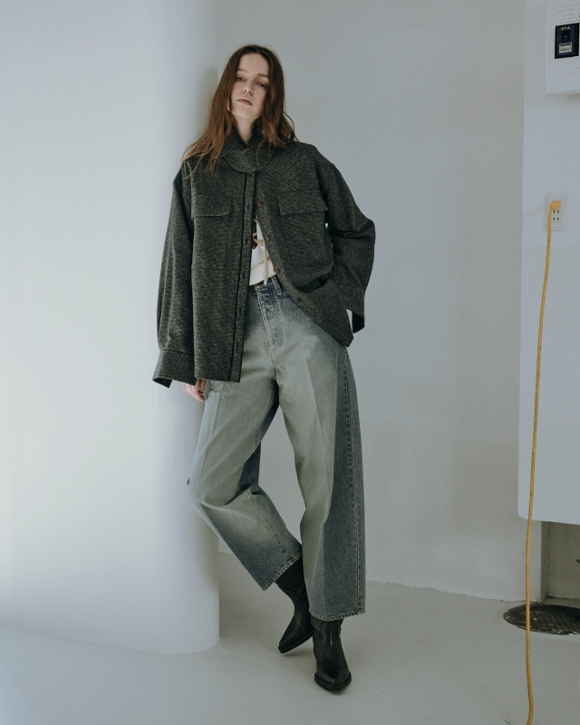 日本ENSW THROAT LATCH TWEEDY SHIRT JACKET 2色