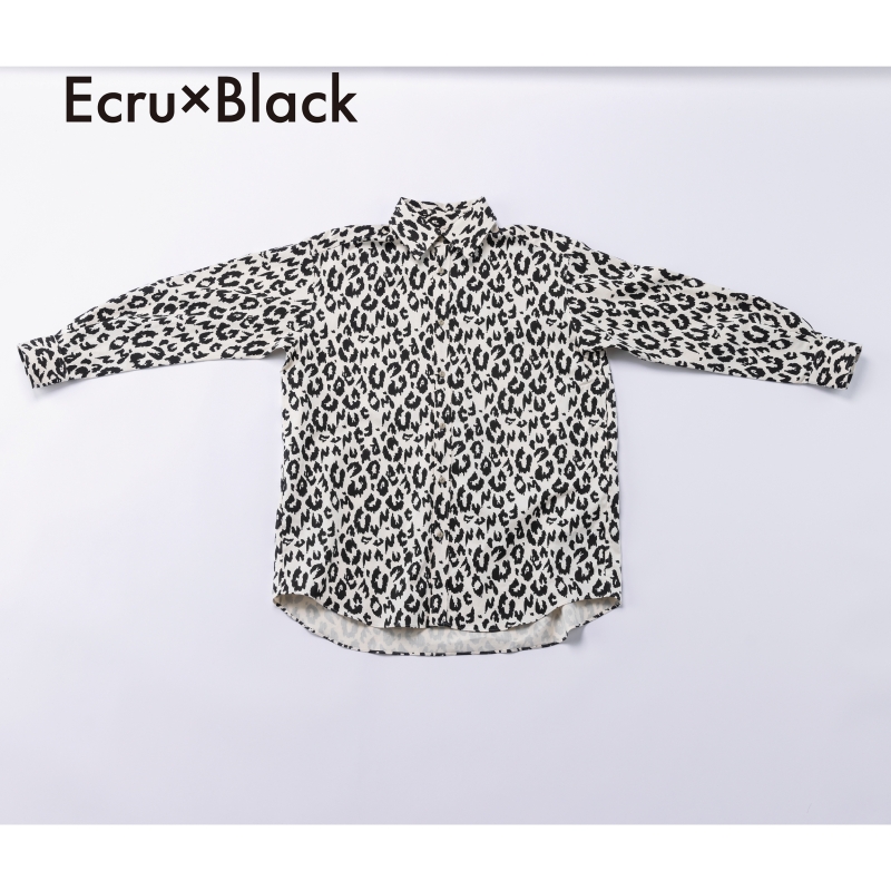 日本伊努伊努 隱藏字樣豹紋襯衫 大人款 3色
